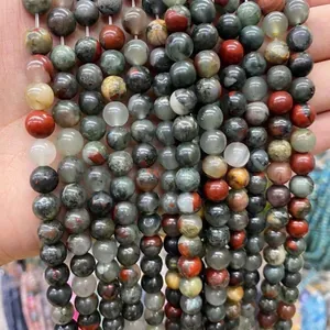 Perles rondes en pierre naturelle multicolores pour la création de bracelets et bijoux