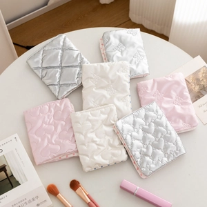 Sweet PU Leather Quilted Passport Holder With Bowknot And Heart Embroidery Travel Document Bag For Women Ticket Storage Case