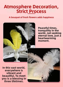 Macro shot of fluffy 25-35cm natural ostrich feathers in white and pink for DIY decor