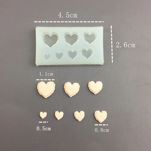 DIY translucent silicone mold with multiple heart shapes in various sizes for resin art