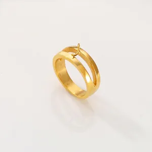 Stainless Steel Ring Hollow Double Layer Design With Hanging Loop For DIY Minimalist Unisex Jewelry