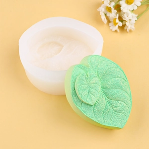 Monstera leaf silicone mold for DIY candles and soaps with detailed leaf vein textures