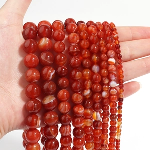 Natuurlijke rood gestreepte agaat ronde kralen in verschillende maten voor sieraden