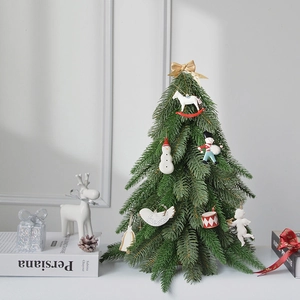 Mini Christmas Tree PE Artificial Pine Flocked Snow Desktop Decor For Holiday Home Office Window Display Nordic Style