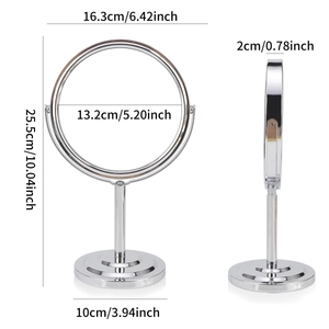 Specchio per trucco rotondo da 6 pollici con rotazione a 360 gradi e base stabile da tavolo