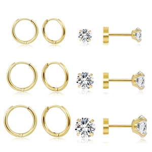 Women Alloy Rhinestone Earring Stud And Hoop Earrings Minimalist Fashion Jewelry Accessories Gift