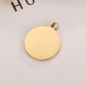 Minimalist gold stainless steel geometric sun totem pendant with smooth finish