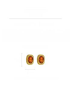 Detailed size specifications for vintage resin earrings with gold-plated geometric borders