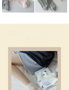 Detail of knit socks with bow embroidery in pink, grey and white colors