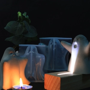 Καλούπι σιλικόνης φάντασμα για DIY κεριά Halloween και χειροτεχνίες ρητίνης με εφέ