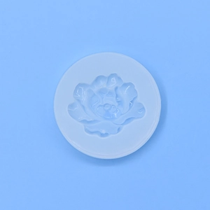 Camellia shaped blue silicone mold for DIY baking and handmade soap crafting