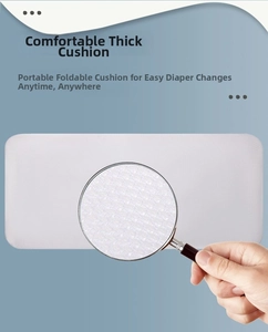 Foldable thick baby changing mat with breathable honeycomb mesh texture detail