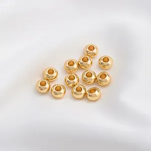 Polished 14K gold-filled large hole spacer beads for DIY jewelry making accessories