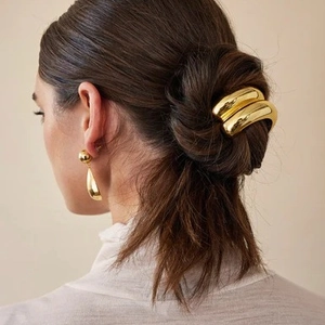 Minimalist Metal Ponytail Cuffs Alloy Geometric Hair Ties Polished Luxury Fashion Headwear Accessories For Women