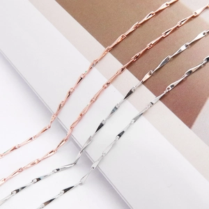 Minimalist S925 sterling silver water wave chains in rose gold and silver finishes