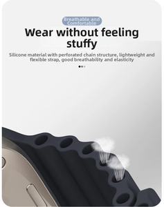 Detail of dark grey breathable silicone sport watch strap with hole-chain structure