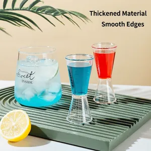 Dual-head stainless steel jigger with precise scales for cocktails and milk tea