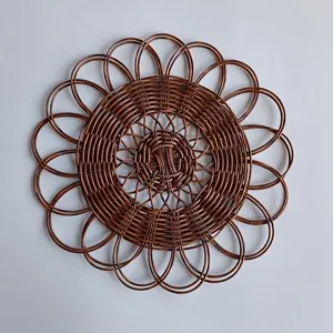 Kunststoff Rattan Handgewebte Runde Wanddekoration Kreative Heimdekoration Wandbehang Wohnzimmer Hintergrund Ornament