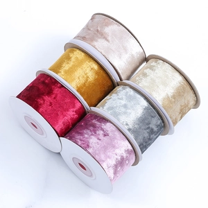 Six rolls of premium gold velvet ribbons in multiple colors for DIY Christmas hair bows
