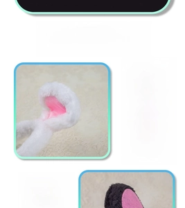 Detail of plush mouse ears headband showing internal wire and soft cotton padding