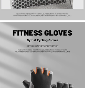 Detail of half-finger tactical gloves featuring honeycomb non-slip palm coating for fitness