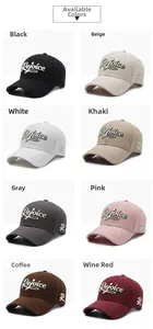 Detailed grid display of 8 colors of baseball caps with Rejoice 3D embroidery