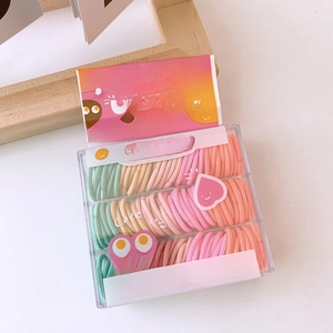 Boxed high elasticity candy-colored baby size seamless hair ties for kids braiding