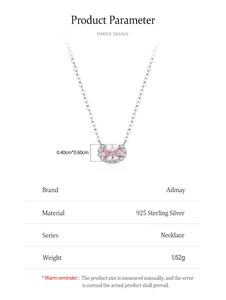 Detail of S925 sterling silver necklace with 0.4x0.6cm pink morganite gemstone pendant