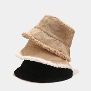 Cappelli alla pescatora invernali in velluto a coste con fodera in pelliccia sintetica