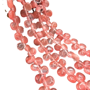 Pink heart-shaped natural crystal quartz beads for handmade DIY jewelry and hairpins