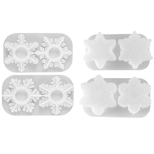 Set van 4 sneeuwvlok siliconen mallen voor DIY hars en kerstkaarsen maken projecten