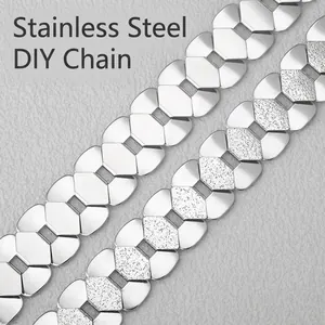 Stainless Steel DIY Jewelry Chain Mirror Polished Frosted Links For Necklace Bracelet Bag Making Silver Color
