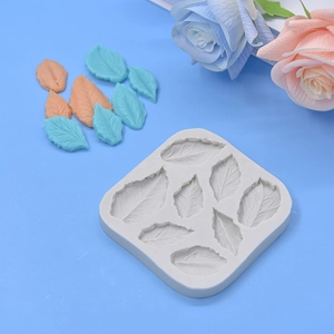 Leaf shaped silicone fondant mold with detailed veins for DIY cake decorating