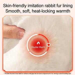 Winter cat and dog vest with soft rabbit fur lining for warmth and comfort