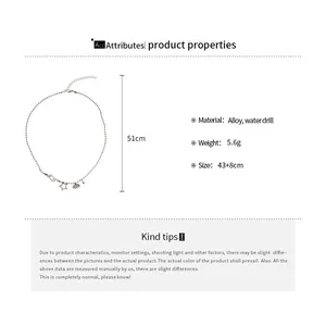 Size chart showing 43+8cm length and 5.6g weight for the pentagram star necklace