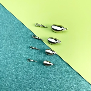 Sterling silver oval jewelry clasps in four sizes with polished metallic finish