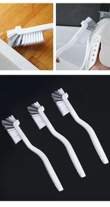 S-shaped multi-purpose cleaning brush set for cleaning sink edges and canvas shoes