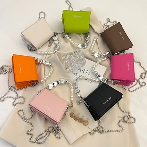 Chic quilted PU leather mini bags with pearl handles and metal chains in various colors