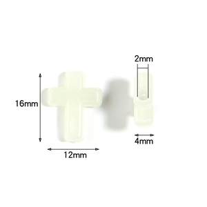 Glow in the dark plastic cross beads 16x12mm with 2mm hole for DIY jewelry making