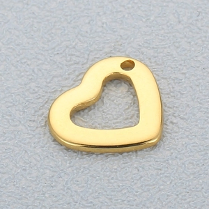 Hollow Heart Pendant Stainless Steel Minimalist DIY Jewelry Making Necklace Charm Findings Small Polished Metal