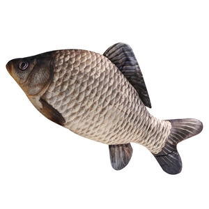 Realistic 3D fish shaped plush pillow with high-definition printed scales and fin details