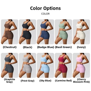 Grid view of women's two-piece sports sets showing ten various color options