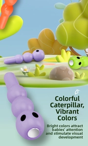 Detail of colorful magnetic toy segments designed for infant visual sensory development
