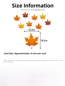 Dettaglio etichette a foglia d'acero in carta 16,3x15,3 cm per decorazioni autunnali
