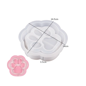 Vista macro delle dimensioni dello stampo in silicone a zampa di gatto per resina