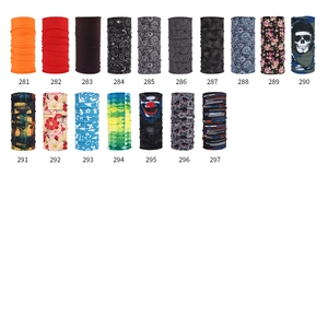 Variety of seamless magic headbands showing paisley, skull and floral patterns 281-297