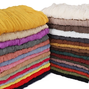 Lightweight breathable cotton linen scarf set in various vibrant colors for women