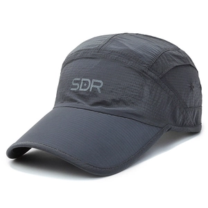 Dark grey quick-dry mesh baseball cap with SDR logo for outdoor sports and sun protection