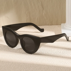 Modische schwarze Katzenaugen Sonnenbrille für Damen und Herren mit UV-Schutz