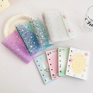Transparent laser star M5 binder notebook shell with colorful inner pages in three shades